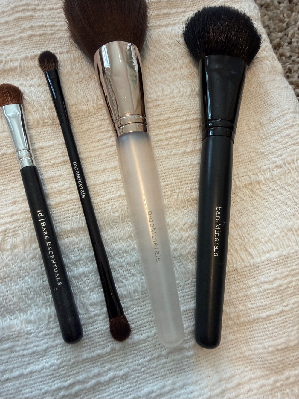 bareMinerals Makeup Brush Set - Black Handles & Brown Bristles, Set of 4, GUC - Picture 6 of 6